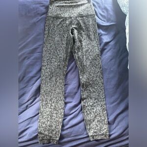 Lululemon leopard/cheetah print align leggings, size 4, 25”